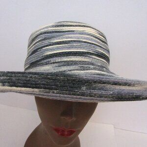 Packable Ombre Blue Gray Breton Hat Vaca Medium Brim Sun Protection